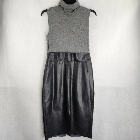 Bailey 44 | Dresses | Bailey 44 Gray And Black Turtleneck Faux Leather Dress Womens Size M Usa Made | Poshmark Bailey 44 | Dresses | Bailey 44 Gray And Black Turtleneck Faux Leather Dress Womens Size M Usa Made | Poshmark